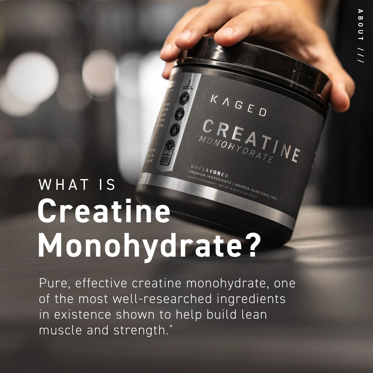 Kaged Creatine Monohydrate kreatin 500 g smakfri