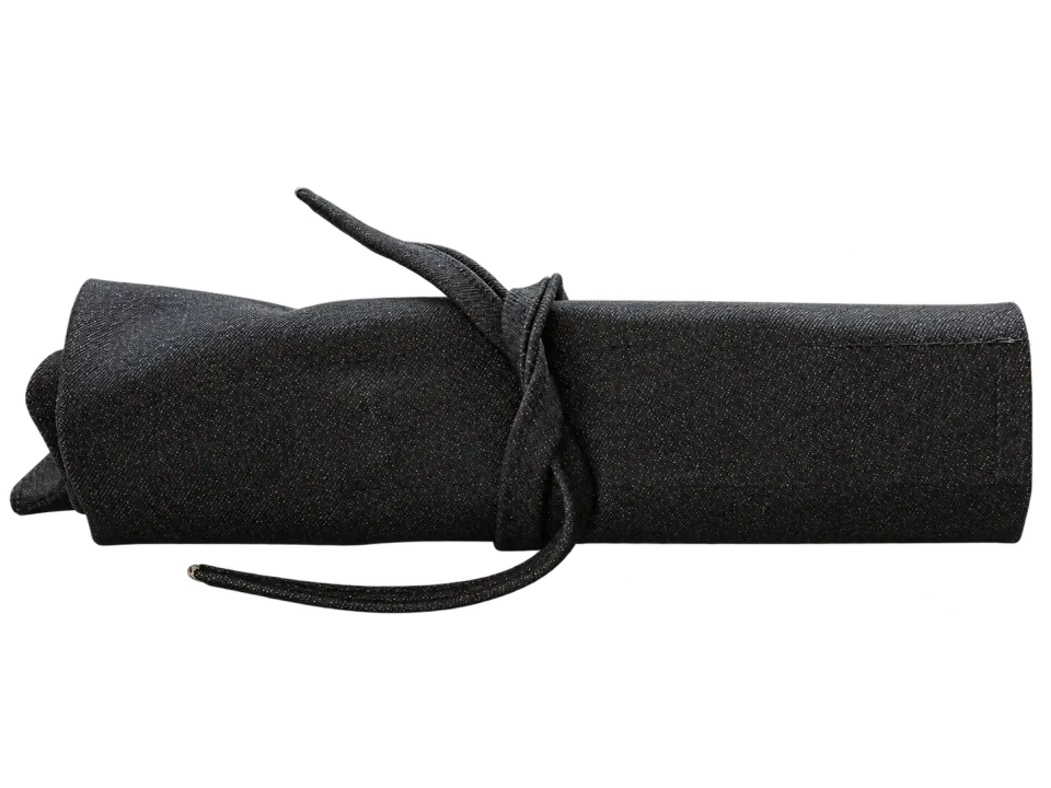 Trespade knivmappe denim knivrull til kokkekniver