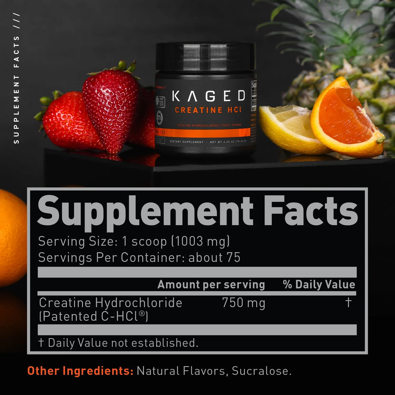 Kaged Creatine HCl kreatin fruit punch 75 porsjoner