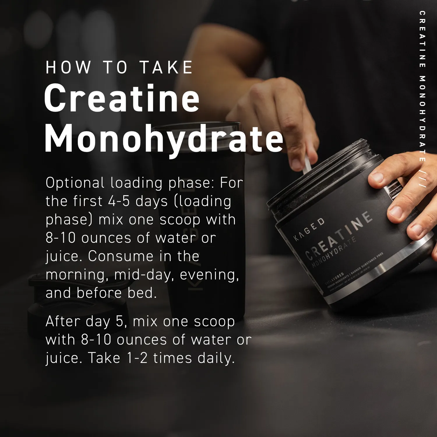 Kaged Creatine Monohydrate kreatin 500 g smakfri