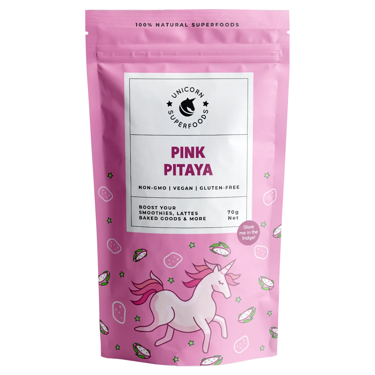BlendJet Unicorn pitayapulver 70 g rosa farge