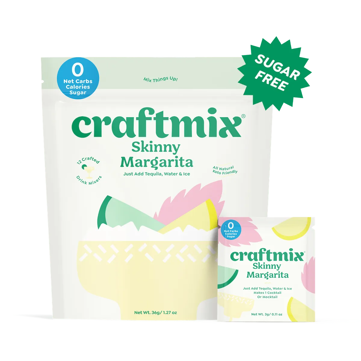 Craftmix Skinny Margarita drinkmiks 12-pakning sukkerfri