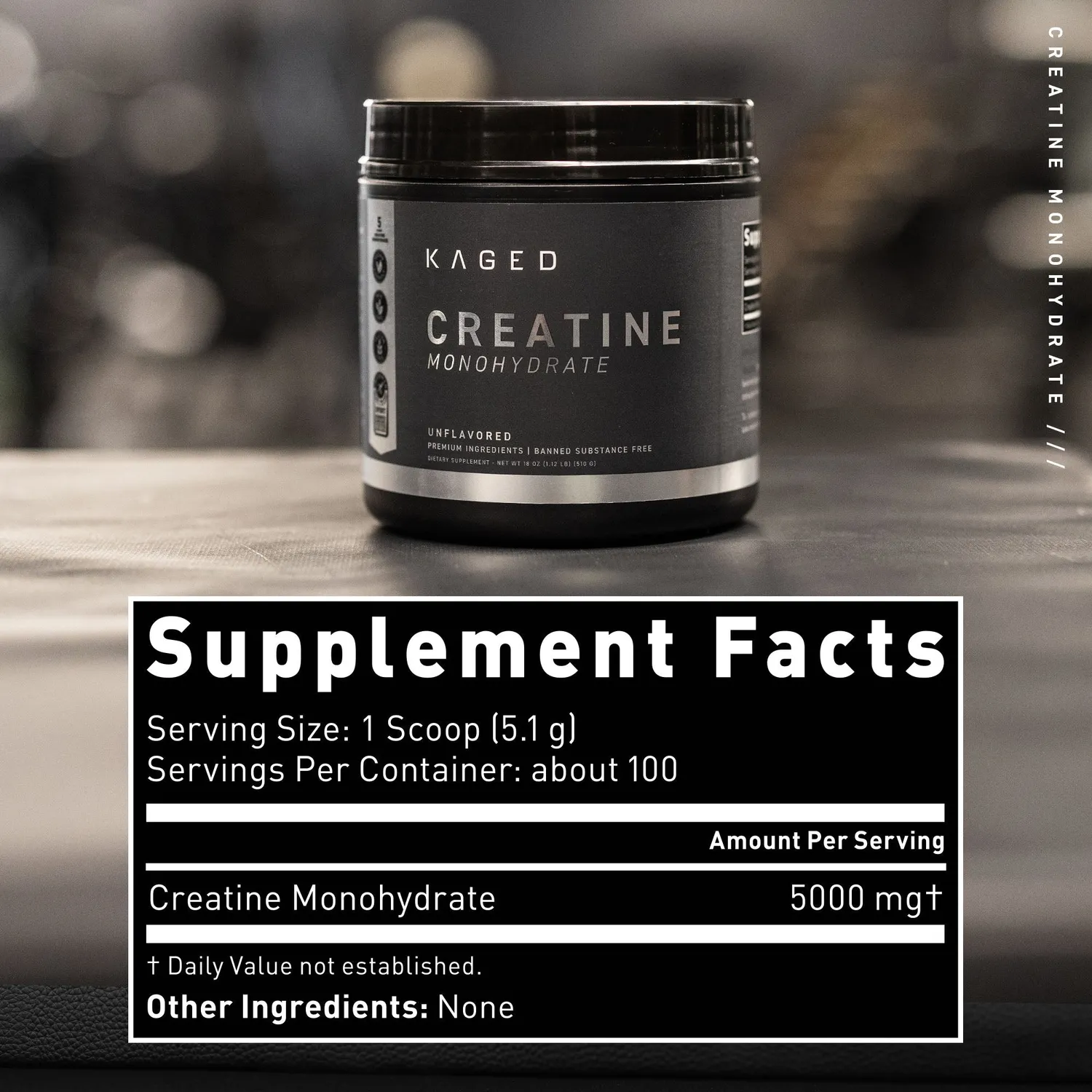 Kaged Creatine Monohydrate kreatin 500 g smakfri