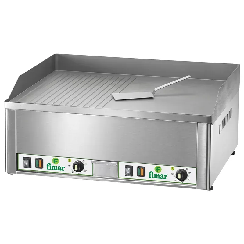 Fimar FRY2LR stekeplate dobbel glatt rillet