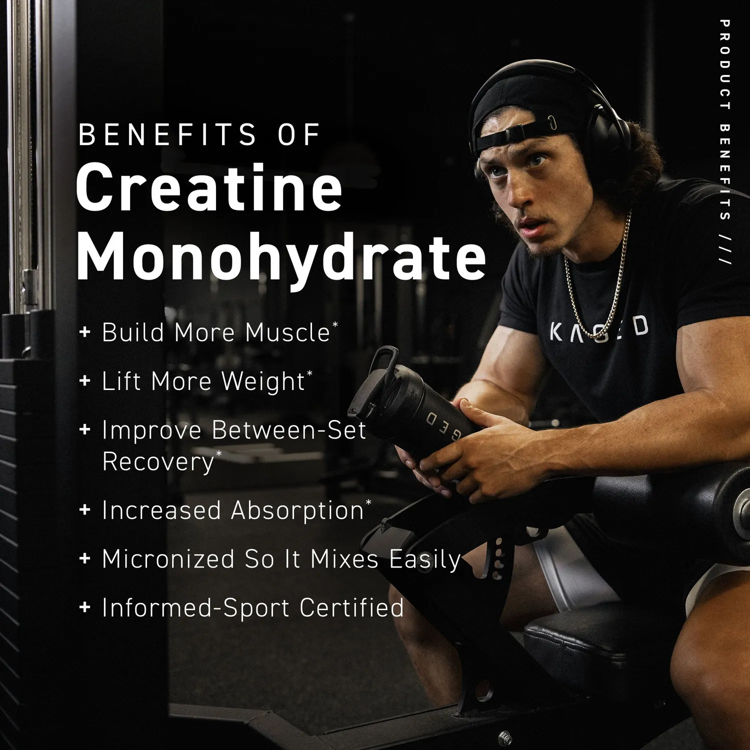 Kaged Creatine Monohydrate kreatin 500 g smakfri